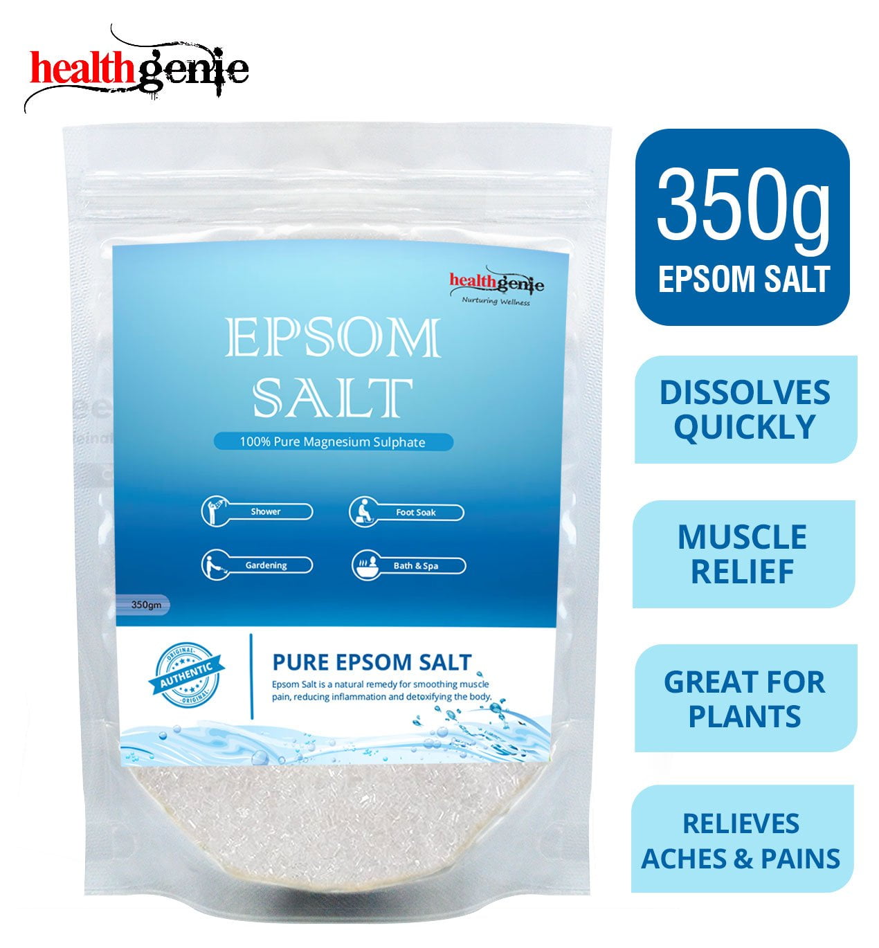 Healthgenie Epsom Salt for Relaxation and Pain Relief – 350 g Rs.89 – Amazon