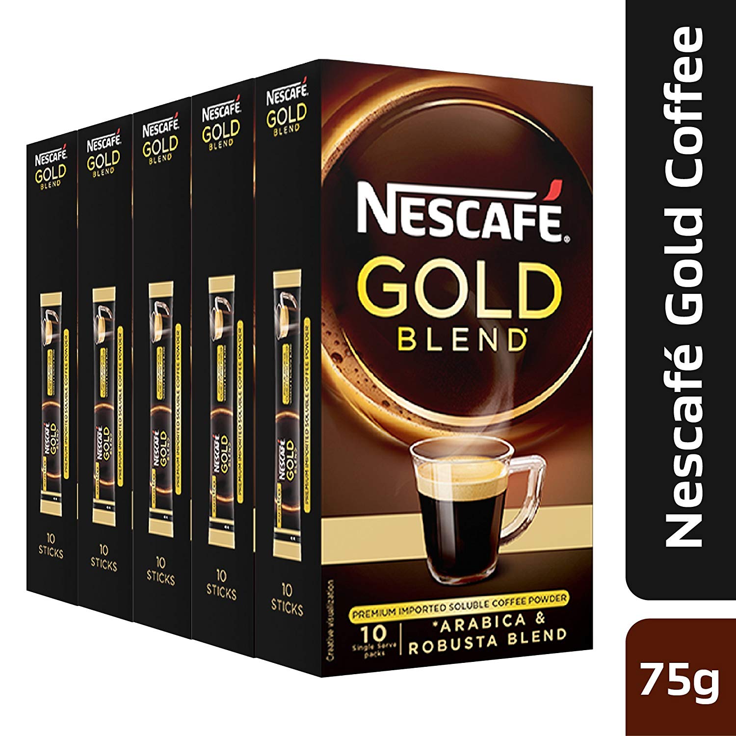 Nescafe Gold Blend, Premium Imported Coffee Powder, 15g (Pack of 5) Rs.375 – Amazon