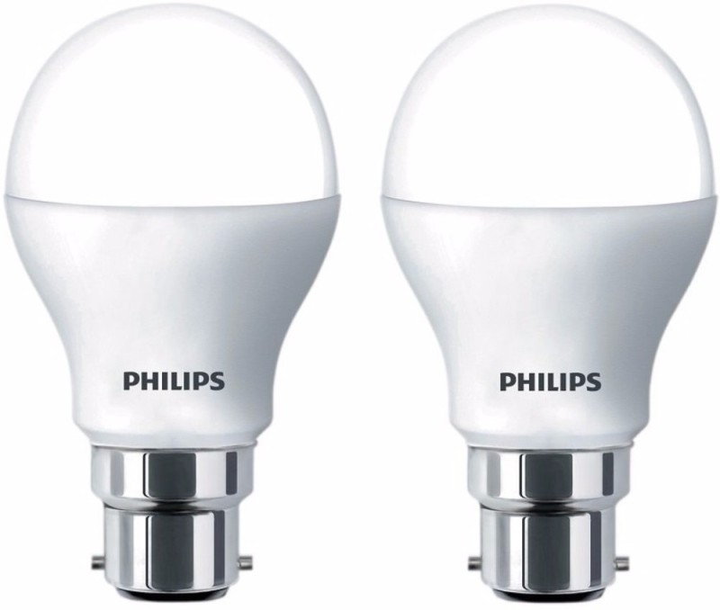 Philips 8.5 W Round B22 LED Bulb(White, Pack of 2)