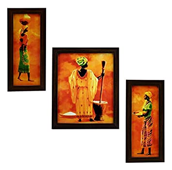 3 Piece Set of Framed Wall Hanging Art Print