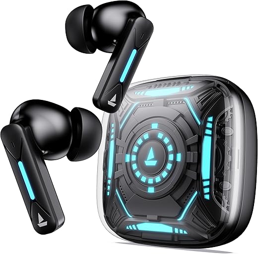 boAt Newly Launched Immortal Airspeed Pro Truly Wireless in- Ear Earbuds w/ 32dB ANC, Beast™ Mode with 40ms Latency, 40hrs Playback, 4 Mics with ENx™, Premium ID w/LEDs & ASAP™ Charge(Black Sabre)