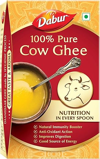 Dabur 100% Pure Daanedaar Cow Ghee with Rich Aroma | Naturally improves digestion and boosts immunity -1L