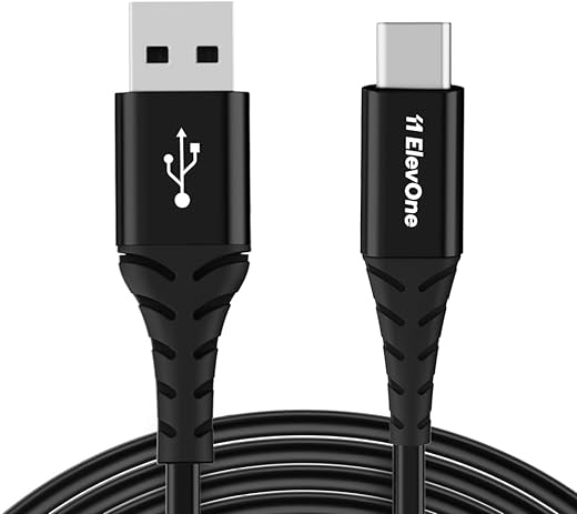 ElevOne Unbreakable 2A Fast Charging 1m Type C Cable for Smartphones, Tablets, Laptops & other Type C devices, 480Mbps Data Sync, (ECT-1, Black)