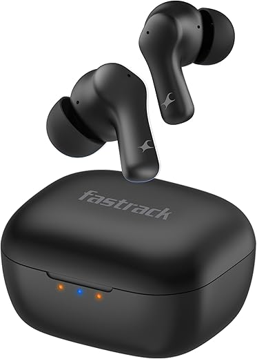Fastrack Fpods FZ100 TWS in-Ear Earbuds with Mega 50 Hrs Playtime|Extra Deep Bass Driver|Quad Mic ENC for Clear Calls|Ultra Low 40ms Latency Gaming Mode|NitroFast Charge-200 Min in 10 Min-Black