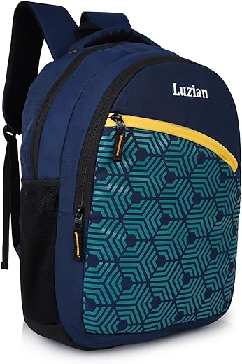 Luzian Polyester Casual Medium 28 L 15.6 IN Laptop Shoulder Water Resistant Travel Office Daytrip Backpack For Unisex