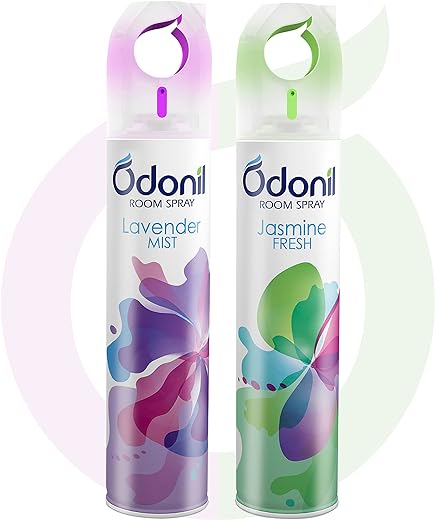 Odonil Room Air Freshener Spray - 440ml Combo (Pack of 2, 220ml each) | Lavender Mist & Jasmine Fresh | Nature Inspired Fragrance for Home & Office | Long Lasting Fragrance