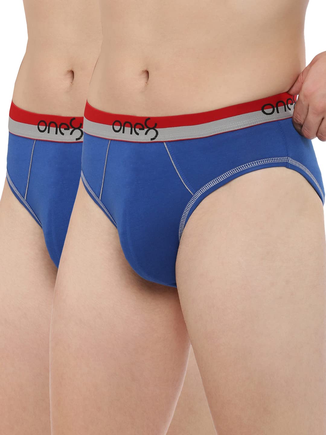 one8 by Virat Kohli Men's Pure Cotton Modern Regular Briefs (Pack of 2) (717_2PC RoyalBlue_XL)