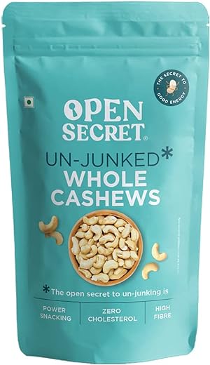 Open Secret 100% Natural Premium Whole Cashews 200 g Value Pack | Whole Crunchy Cashew | Premium Kaju Nuts | Nutritious & Delicious | Healhy Dry Fruits Snacks | Gluten Free & High Protein