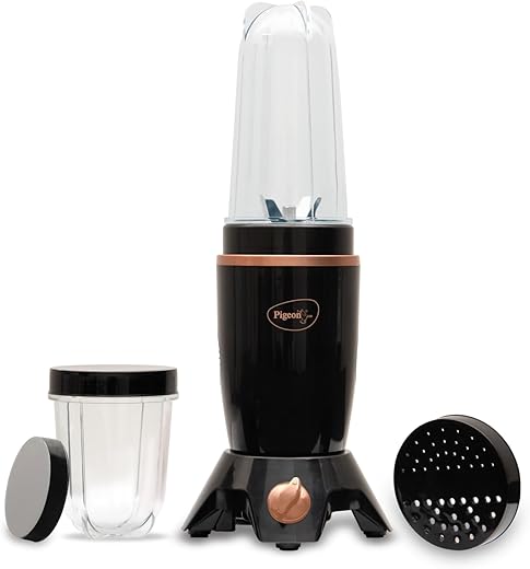 Pigeon By Stovekraft Nutri Mixer | Grinder Juicer Blender Smoothie Maker All-in-1 Machine | 400 Watt | 2 Jars - Multiuse Jar 500ml, Dry Grind 300ml |1 Blade |1Year Warranty