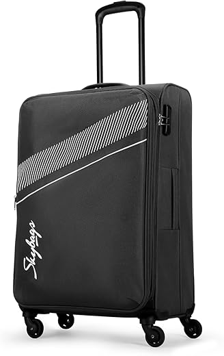 Skybags Trick Polyester Softsided 69 cm Cabin Stylish Luggage Trolley with 4 Wheels | Black Trolley Bag - Unisex
