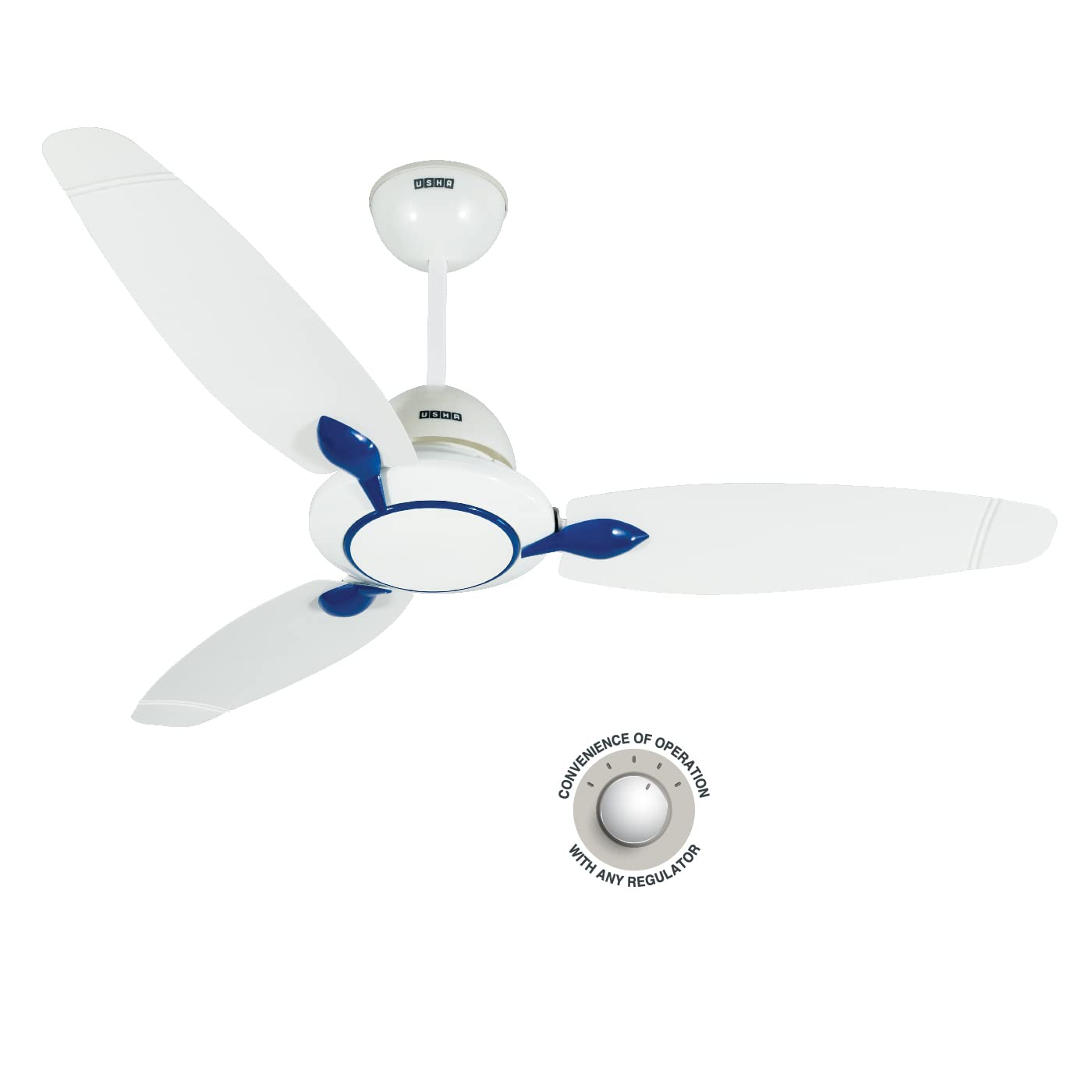 USHA Onio Rho Beta 1200MM BLDC 5 Star Energy Efflicient, Dust & Oil Resistant Ceiling Fan (White)