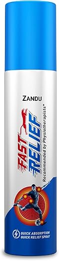 Zandu Fast Relief Spray - 50 ml,Quick solution to sports & gym injuries; Turbo action formula for back and muscle pain; recommended by physiotherapist.