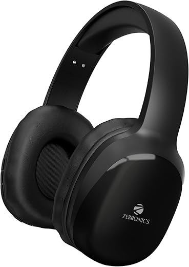 ZEBRONICS Zeb-Thunder PRO On-Ear Wireless Headphone Up to 60 Hours Playback, Wired Mode, USB-C Type Charging(Black)