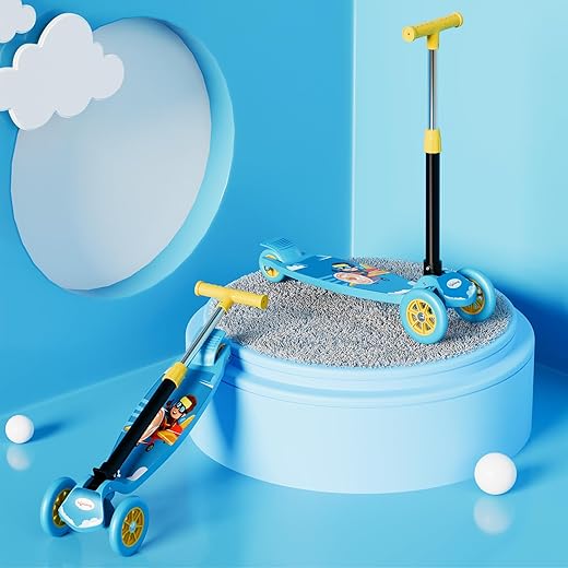 Lifelong LLKS01 Foldable Kick Skating Cycle| Skate Scooter for Kids(Max User Weight: 50Kg) Kids Scooter Blue, Yellow