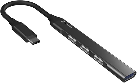 Portronics Mport 31C USB C Hub (4-in-1), Type C Multiport Adapter with 1 x USB 3.0 & 3 x USB 2.0 Ports, up to 5 Gbps High Speed Data Transfer for Laptop, MacBook, PC (Grey)