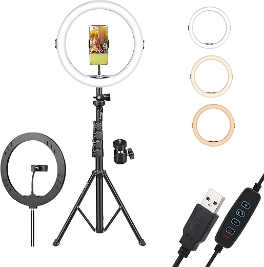 DIGITEK® (DRL-14C) 14 Inch LED Ring Light with 5ft Stand & Smartphone Mount - USB Powered