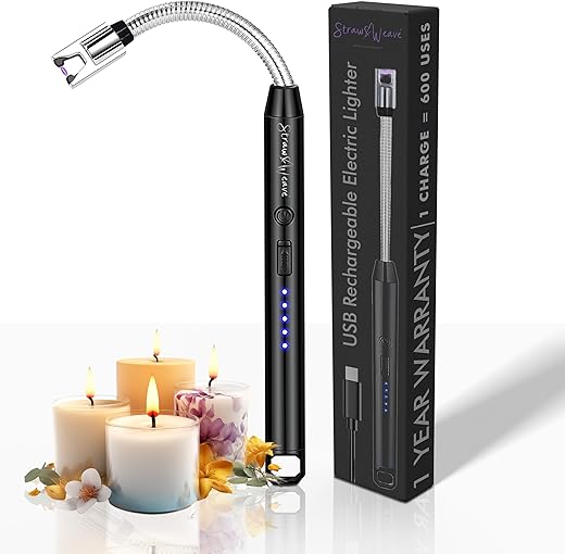 Gas Lighter for Kitchen Use | Rechargeable Electric Lighter | Diwali Lighter | Stove & Candle Lighter with USB Charging Port | 1 Year Warranty | 600 Uses in Single Charge