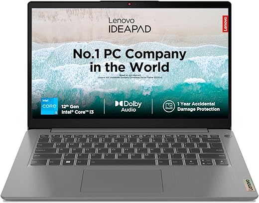 Lenovo IdeaPad 3 12th Gen Intel Core i3-1215U 14 Inch (35.5cm) FHD Thin & Light Laptop (8GB/512GB SSD/Win 11/Office 2021/Backlit KB/1Yr ADP Free/3months Game Pass/Arctic Grey/1.43Kg), 82RJ00FKIN
