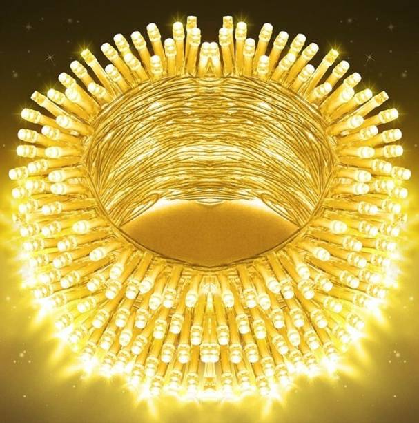 MPROW 40 LEDs 11 m Yellow Steady Bulb Rice Lights  (Pack of 1)