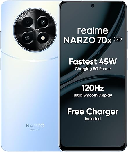 realme NARZO 70x 5G (Ice Blue, 6GB RAM,128GB Storage)