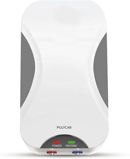 Polycab Eliana 5 litre, 3KW Electric Instant Geyser (Water Heater) For Home, Bathroom | Efficient Heating Element | Enhanced Safety Measures | Versatile Usage | Durable Engineered Body【White Grey】
