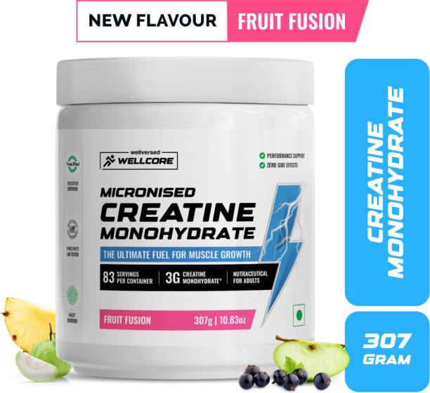 Wellcore Micronised Creatine Monohydrate | Lab Tested | Enhanced Absorption | 100% Pure Creatine  (307 g, Fruit Fusion)