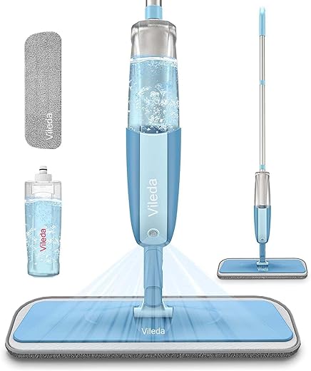 Stainless Steel Microfiber Floor Cleaning Spray Mop with Removable Washable Cleaning Pad and Integrated Water Spray Mechanism,360 Degree Easy Floor Cleaning ES4 (Multicolour)