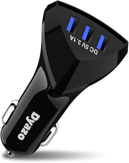 Dyazo 12 W 3 Port USB Car Charger Adapter with Smart ic Compatible for Oppo, Vivo, Redmi,iPhone, Samsung and All Other Smart Mobile Phones