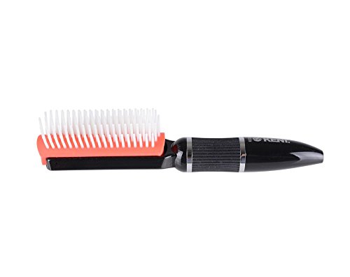 Kent Removable Rubber Pad Small Travel Brush, Black/Red