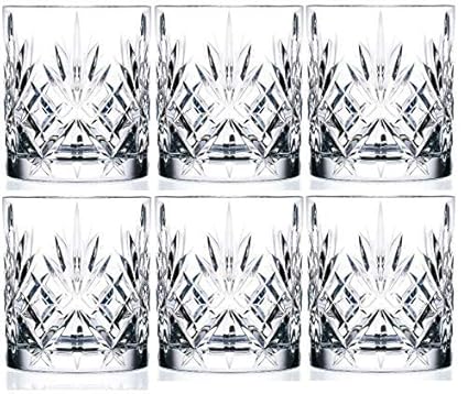 King International Crystal Glass Straight Leaf Design Set of 6 Juice Glasses| 225 ml