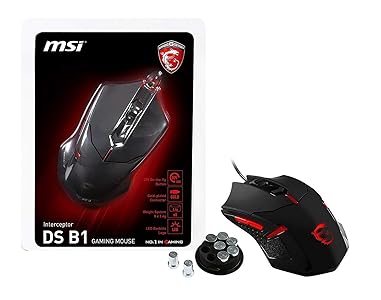 MSI Interceptor DS B1 USB Optical Gaming Mouse with Ergonomic Design and Weight System