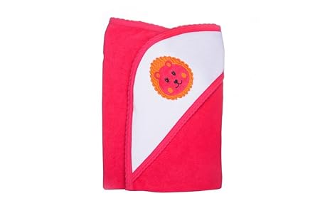 Quick Dry Hooded Medium Size Reversible Terry Towel (Rose Red)