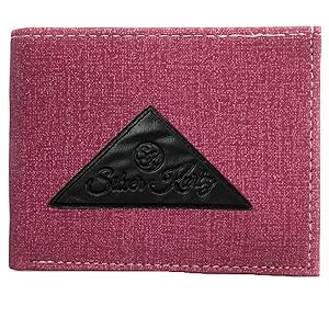 Silver Kartz Men's Brighty Pink Fabricated Genuine Leather Wallet (taj-017)