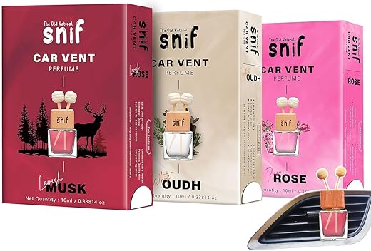 The Old Natural Premium Car Vent Perfume - 10ml | Long-Lasting Oudh Car Air Freshener | Luxury Car Fragrance (Combo)