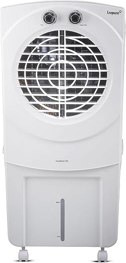 Livpure Coolbud Personal Air Cooler- 46L with High Air Delivery| Motor with Thermal Overload Protection| Antibacterial Honeycomb Pads | Inverter Compatibility| 2 years Warranty