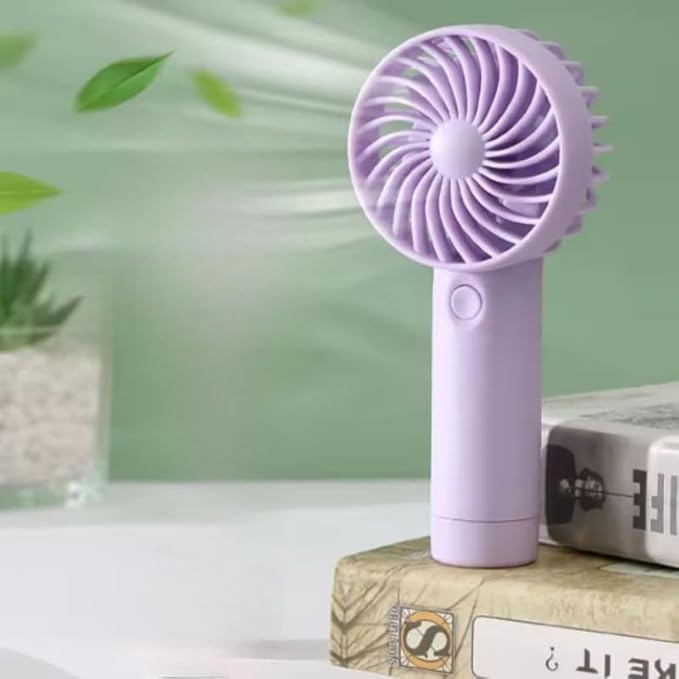Desidiya® Portable Handheld Mini Fan - USB/Battery Rechargeable, High-Speed Cooling for Travel, Office & Outdoor Use | Purple | Personal Fan, Mini USB Fan
