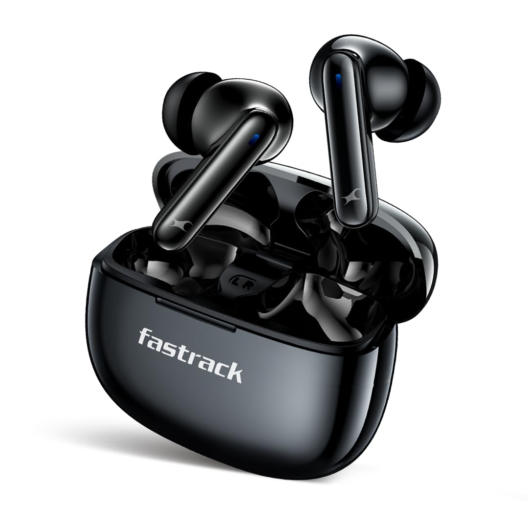Fastrack Fpods Fx101|Bt5.4 TWS Earbuds, 40Hrs Playtime, Quad Mic Enc for Crystal Clear Calls, in Ear, Low Latency Gaming Mode Upto 50Ms,Nitrofast Charge