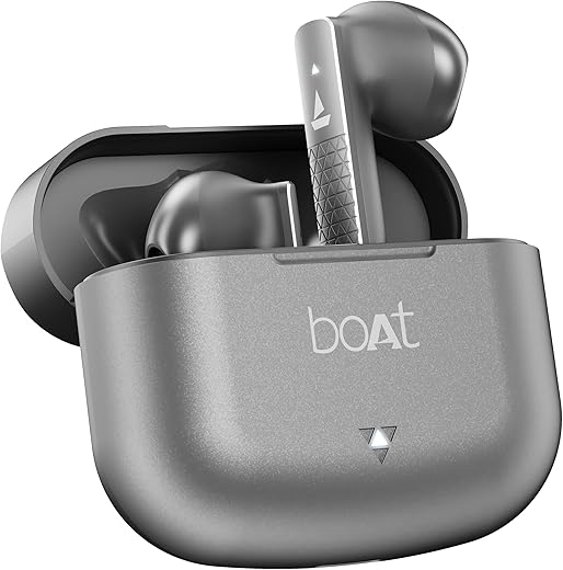 boAt Airdopes 91 Prime, 45HRS Battery, 13mm Drivers, Metallic Finish, Low Latency,ENx Tech, Fast Charge, v5.3 Bluetooth Earbuds, TWS Ear Buds Wireless Earphones with mic (Sonic Silver)