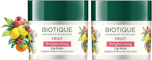 Biotique Bio Fruit Whitening/Brightening Lip Balm | Hydrated and Nourishing Lips| Visibly Lighter Lips | Evens Out Lip Tone | De-pigmentation Balm |All Skin Types | 12g (Pack Of 2)