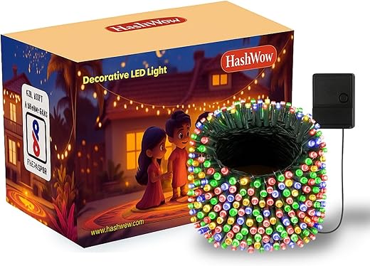 HashWOW® 24 Mtr Multicolor LED Pixel String Light | 360° Decorative Copper Wire Fairy Lights for Diwali, Christmas, Wedding, Party & Home Decoration | Bright Serial LED | (Pack of 1)