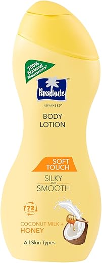 Parachute Advansed Soft Touch Body Lotion for Women & Men, All Skin types, 250ml | Pure Coconut Milk & Honey, 100% Natural, 72h Moisturisation