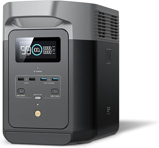 EF ECOFLOW DELTA 2 Portable Power Station | 1-3kWh Expandable | LiFePO4 Battery, 80Min Charge | 230V/50Hz India Use | Solar Generator for Home Backup, Camping, RV