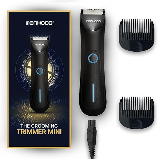 Menhood Grooming Trimmer Mini|Body Private Part Shaving Trimmer for Men|Rechargeable|Cordless|Waterproof|LED Torch|Upto 90 Min Run-Time|Skin Protective|Travel Friendly|,Battery Powered