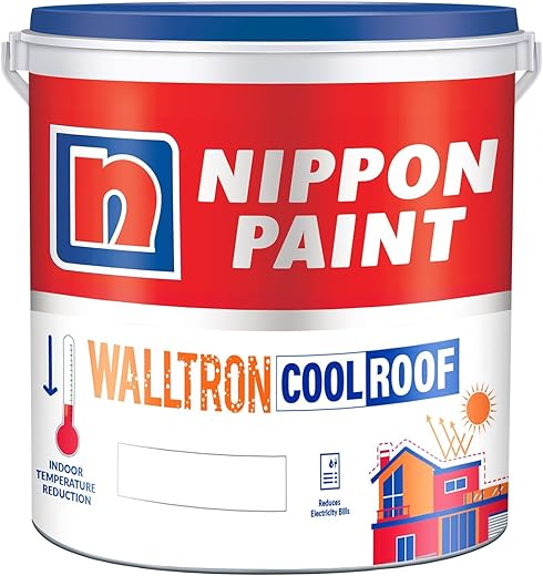Nippon Paint Walltron- Summer Cool Roof | 30% Extra | 13 Kg |10 Litre | Solar Reflective Roof Coating | Heat Resistance Paint | High Sri (13Kg ~10 Litres), White