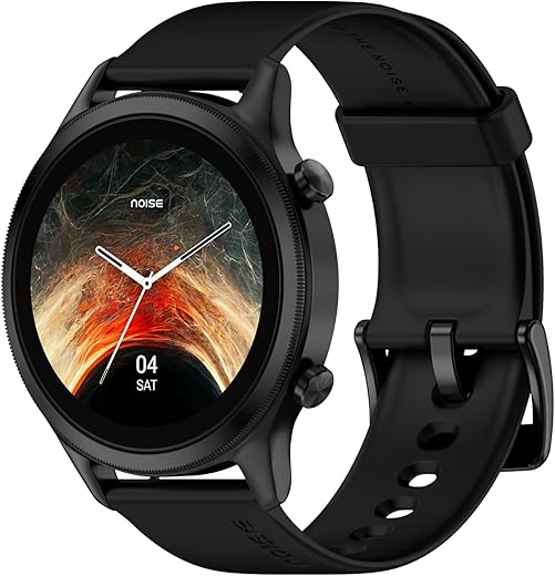 Noise Evolve 3 1.43″ AMOLED Always on Display, BT Calling, Round Dial, Metallic Design Smart Watch for Man & Woman, Smart Gesture Control, Bluetooth, 100 Sports Modes (Carbon Black)