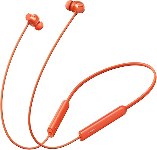 realme Buds Wireless 5 Lite in Ear Bluetooth Neckband with 12.4 mm Dynamic Bass Boost Driver,Upto 35 Hours Playback,45ms Low Latency,IP55 Dust & Water Resistant, Bluetooth V5.4 (Cyber Orange)