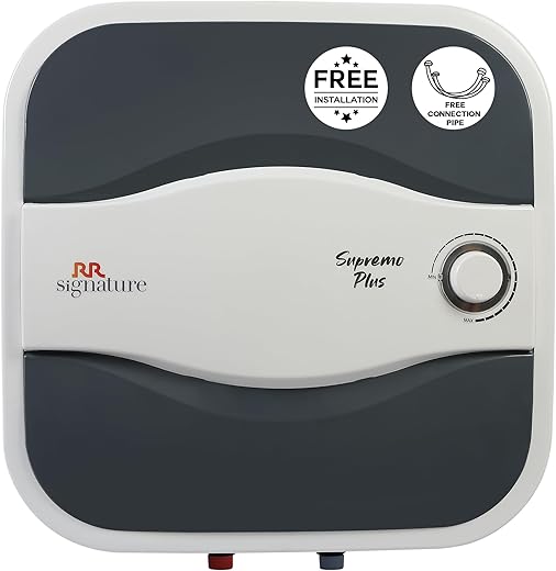 RR Signature Supremo Plus 25L Storage Water Heater |Glass Line Tank|8 Bar, High Rise Buildings |2 Yr Warranty on Product & 6 Yr on Tank by RR | Free Installation & Pipes