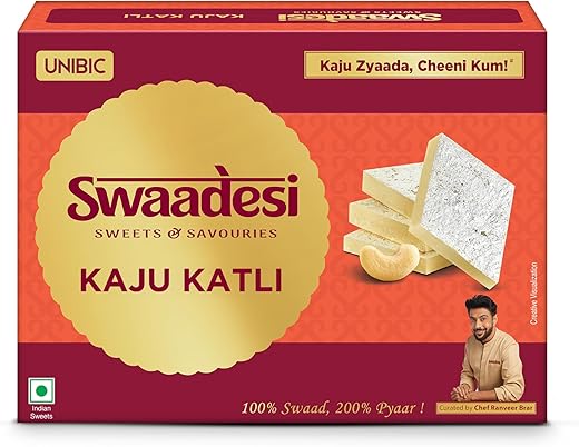Unibic Swaadesi Shahi Kaju Katli 180gm/195gm Weight May Vary