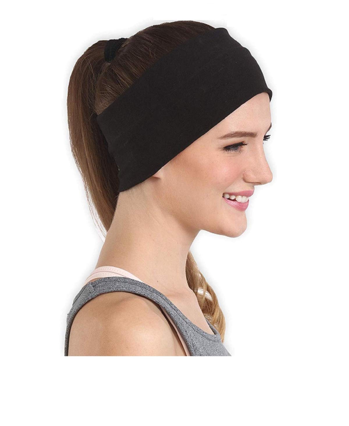 BISMAADH Workout Headband for Men and Women Wide, Moisture Wicking and Non-Slip Exercise
