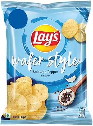 Lay's Wafer Style Salt with Pepper Potato Chips, 23g